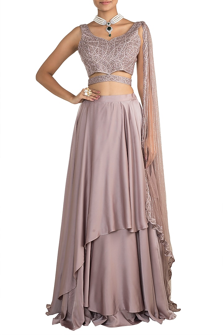 Nude Embellished Wedding Lehenga Set by Mehak Murpana at Pernia's Pop Up Shop