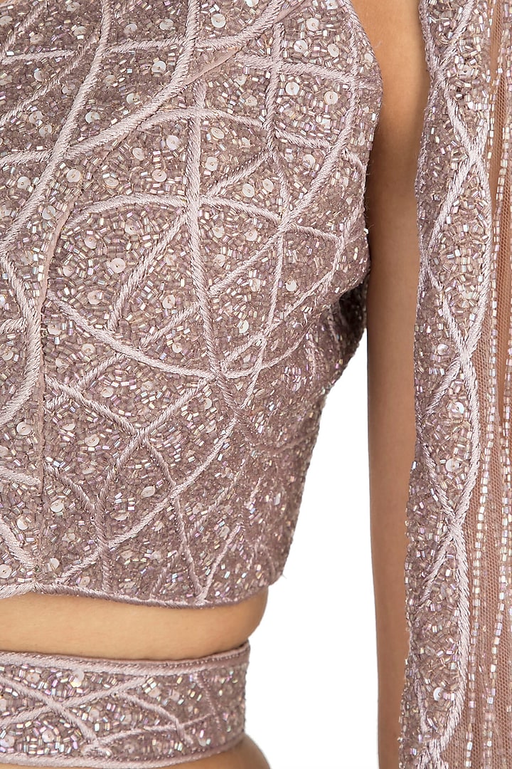 Nude Embellished Wedding Lehenga Set by Mehak Murpana at Pernia's Pop Up Shop