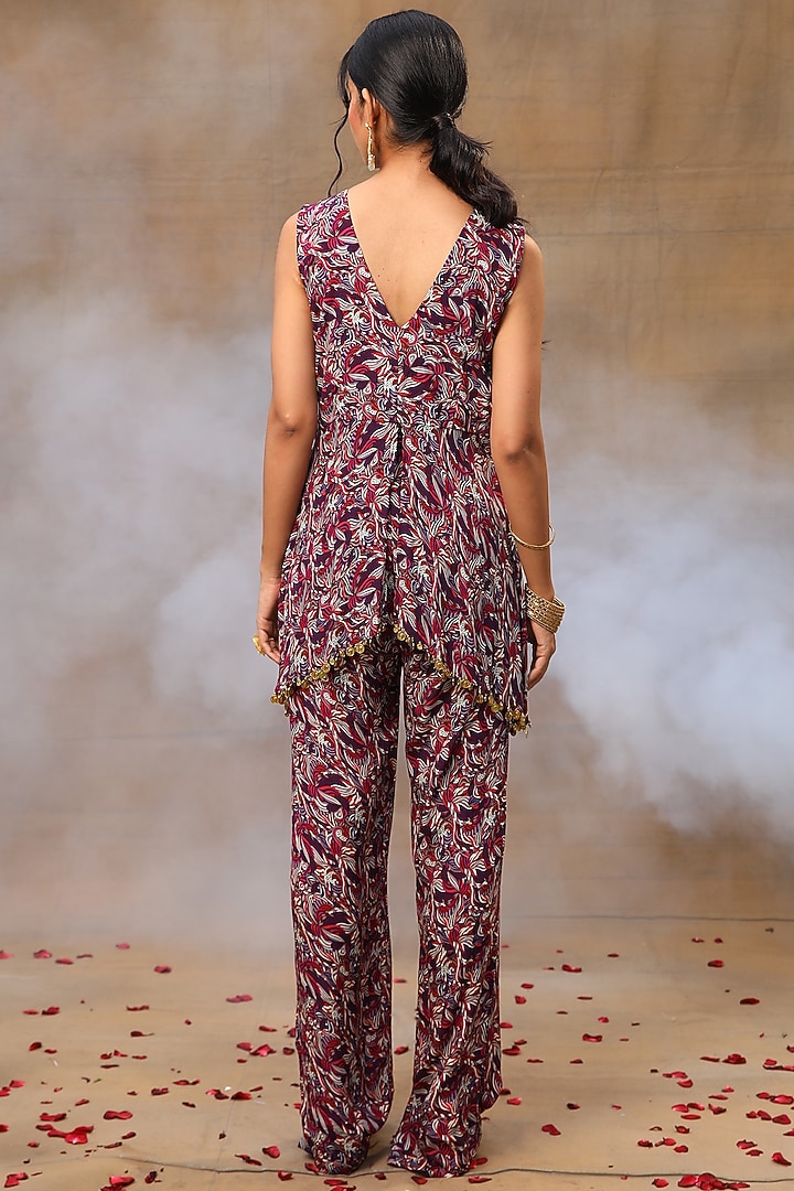 Purple Crepe Printed Co-Ord Set by Mehak Murpana at Pernia's Pop Up Shop