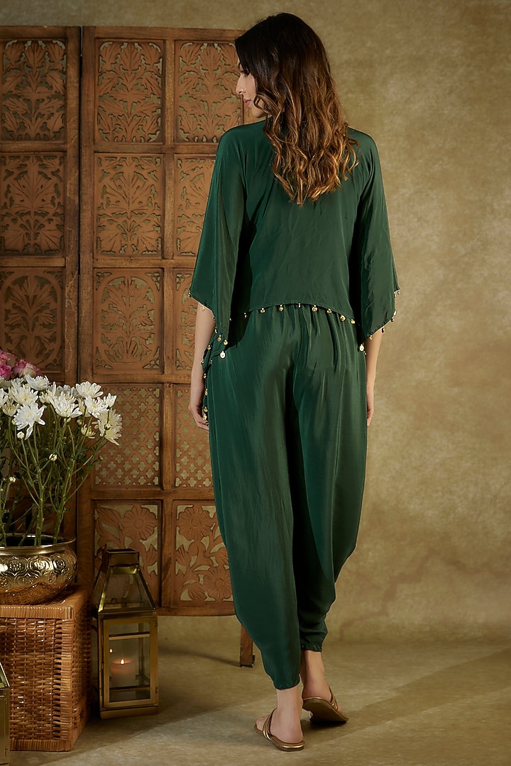 Forest Green Crepe Dhoti Set by Mehak Murpana at Pernia's Pop Up Shop