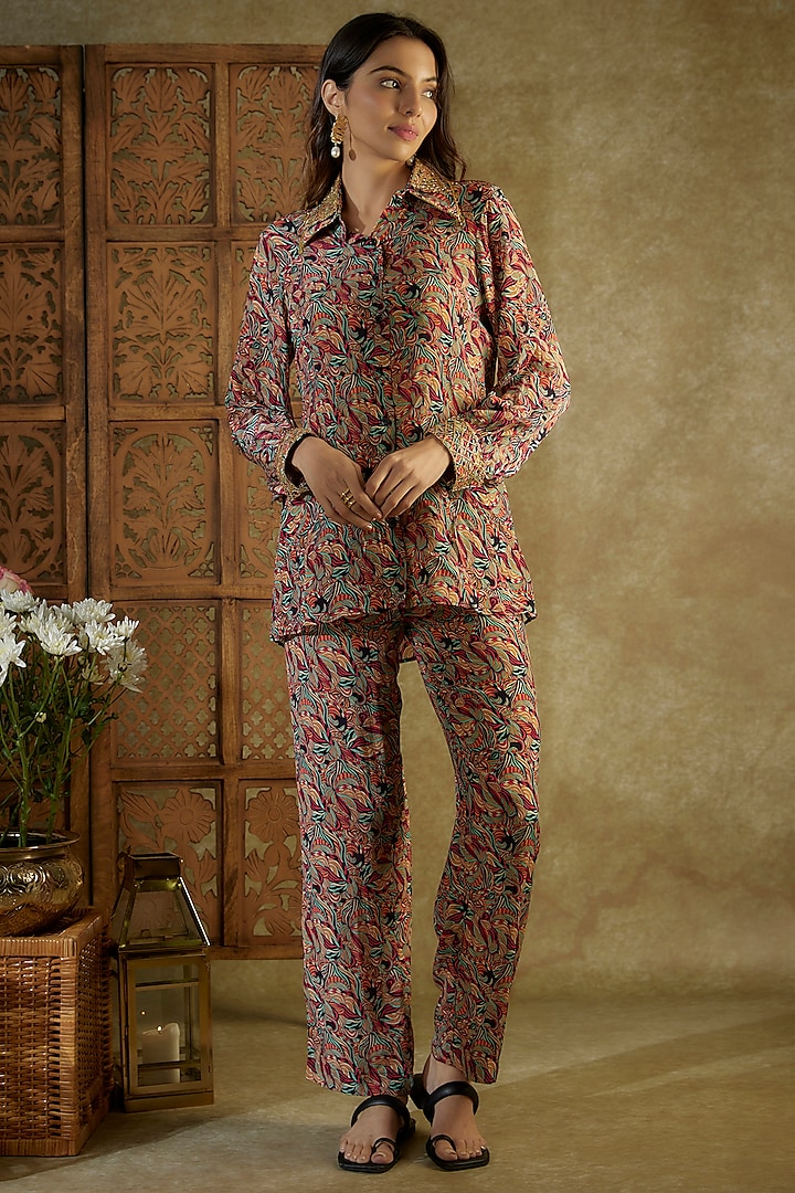 Multi-Colored Crepe Printed Co-Ord Set by Mehak Murpana at Pernia's Pop Up Shop
