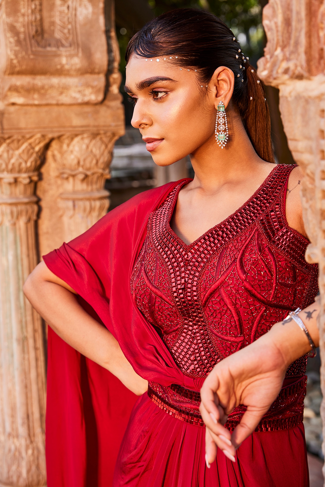 Off Shoulder Dress With Fringe Feathers Details – Ramialali
