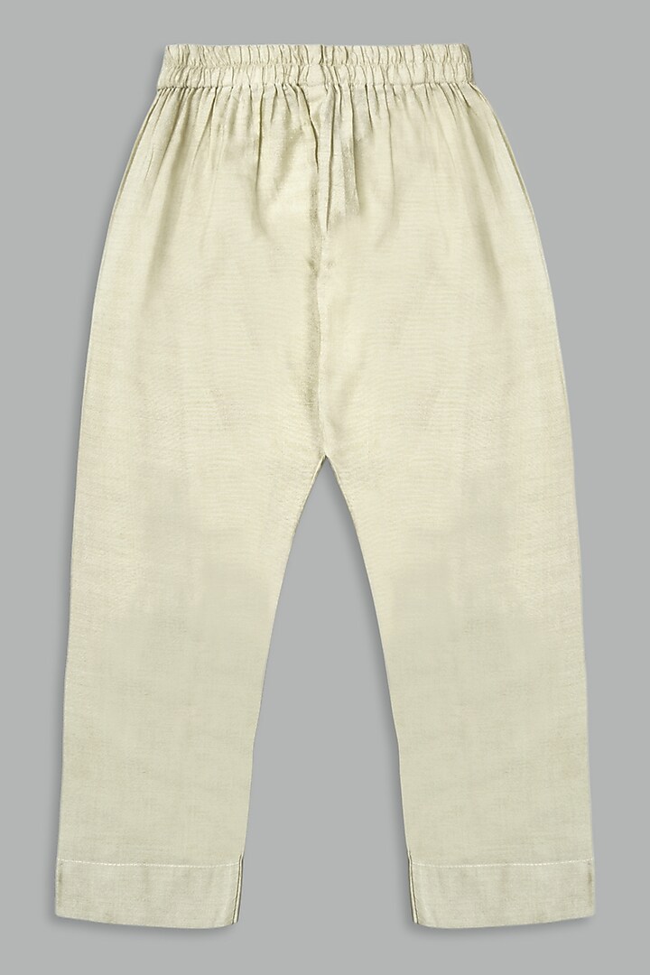 Yellow Cotton Silk Printed Bundi Jacket Set For Boys by Bunny Lane at Pernia's Pop Up Shop