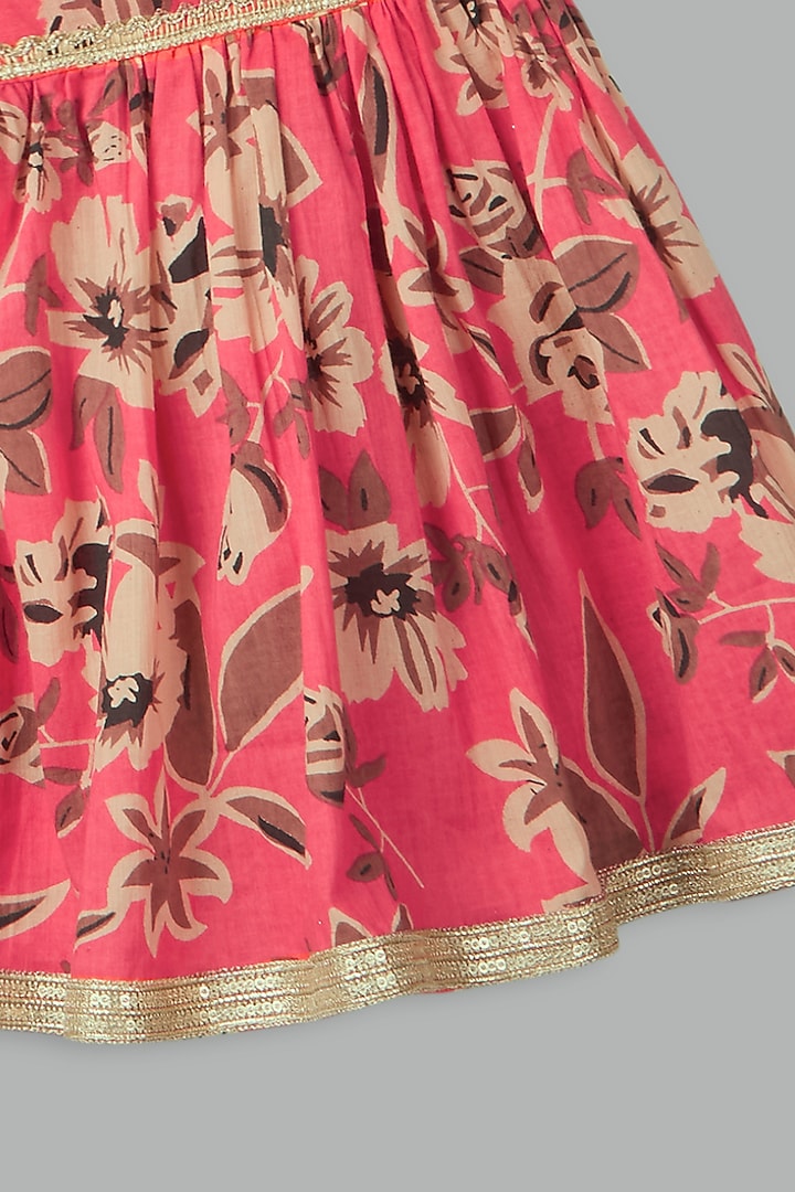 Pink Cotton Printed Sharara Set For Girls by Bunny Lane at Pernia's Pop Up Shop