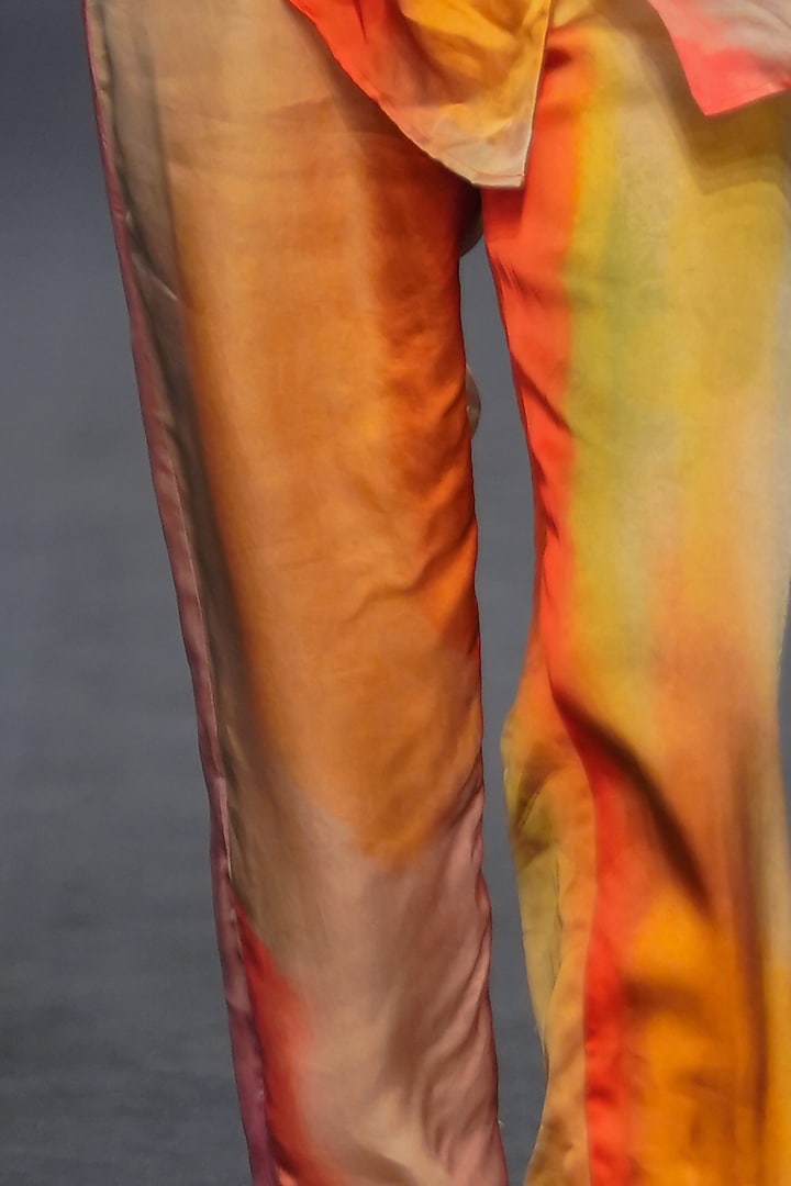 Multi-Colored Organza Satin Printed Pants by Mahima Mahajan Men at Pernia's Pop Up Shop