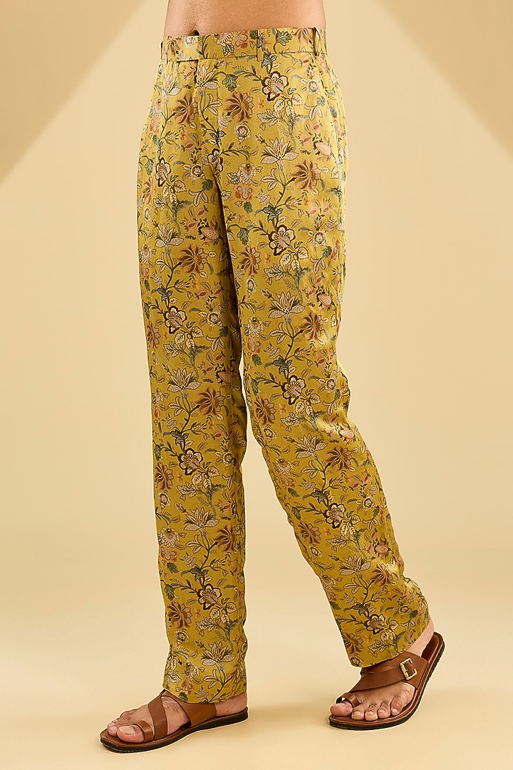 Old Gold Cambric Cotton Kurta Set by Mahima Mahajan Men at Pernia's Pop Up Shop