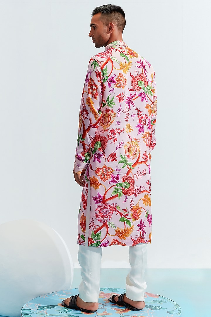 Blush Pink Printed Kurta Set by Mahima Mahajan Men at Pernia's Pop Up Shop