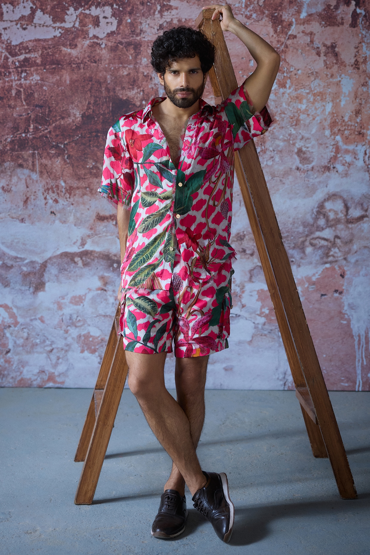 Hot pink satin jumpsuit clearance