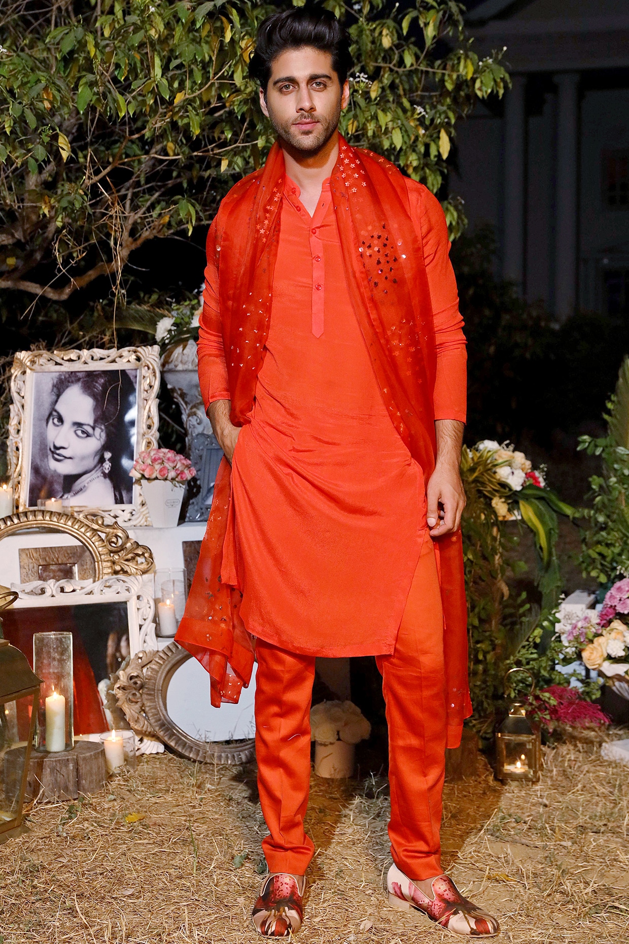 Orange kurta pajama sales