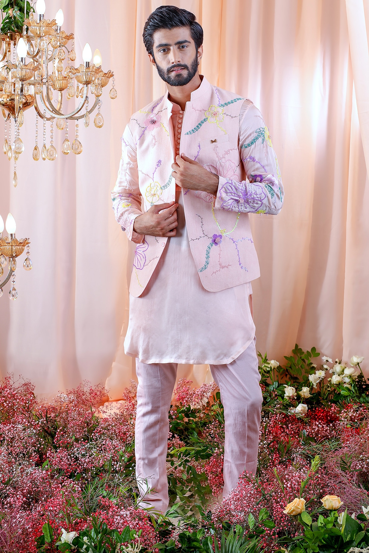 Rose embroidered jacket mens sale