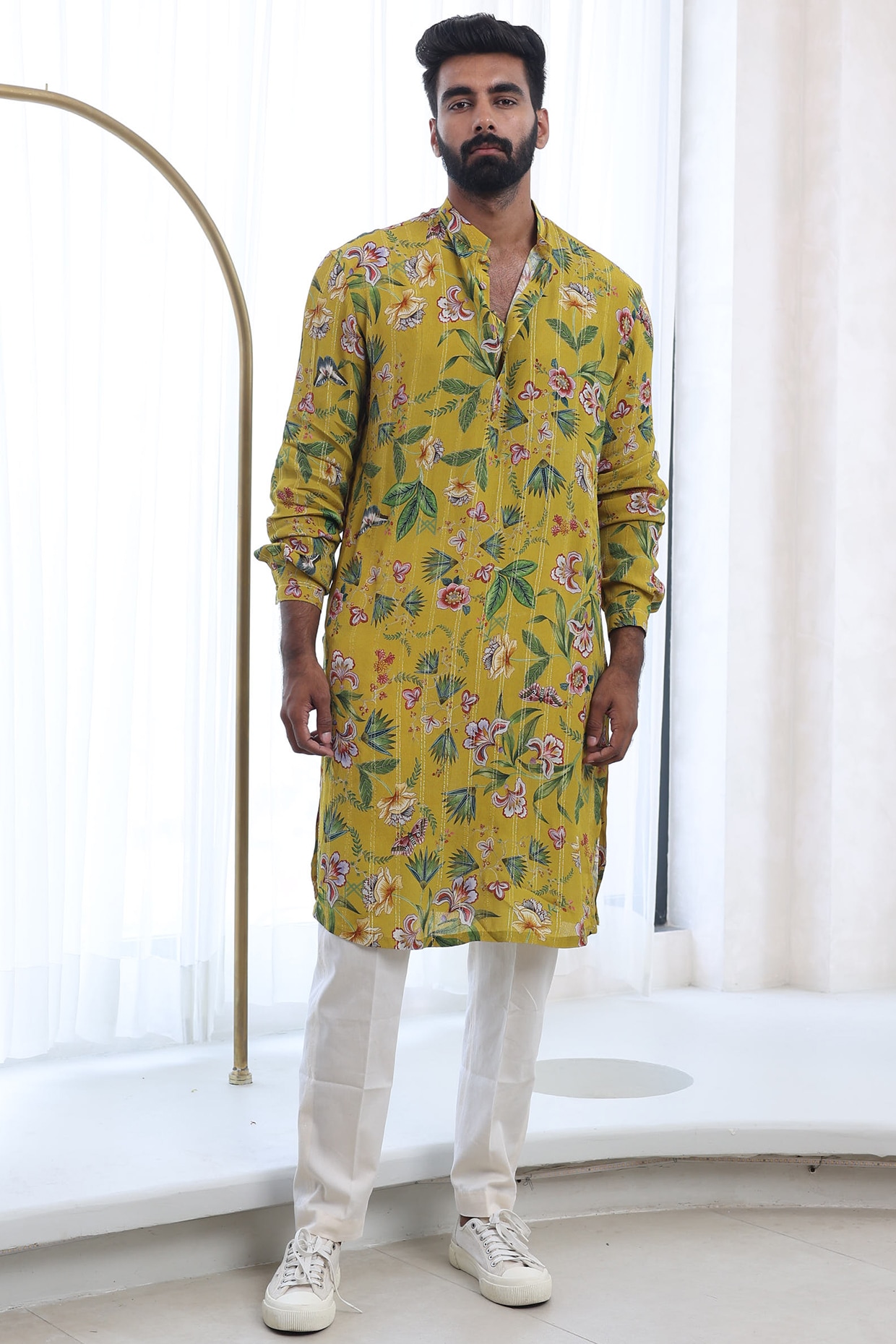 Yellow pathani suit deals