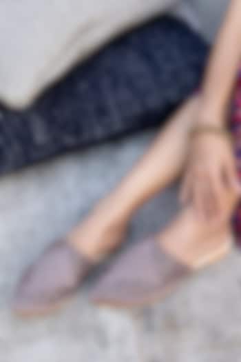 Coffee Hand Embroidered Mules by Mehak Murpana Accessories at Pernia's Pop Up Shop