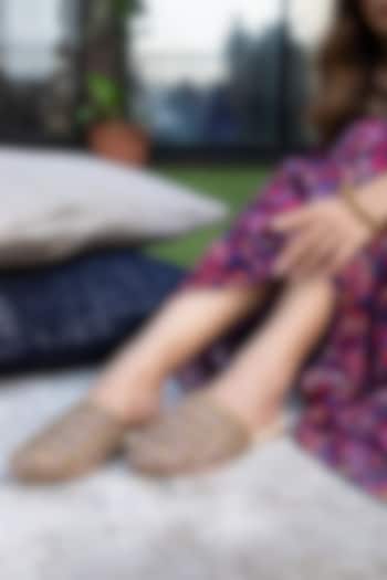 Coffee Mules With Hand Embroidery by Mehak Murpana Accessories at Pernia's Pop Up Shop