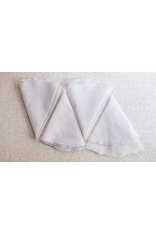 Silver-Grey Organza Napkins by Chrysante By Gunjan Gupta