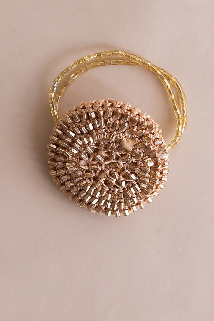 Gold Beaded Napkin Rings by Chrysante By Gunjan Gupta