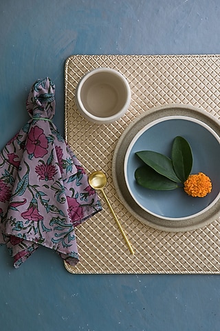 Golden Leather Luxury Placemats by Chrysante By Gunjan Gupta