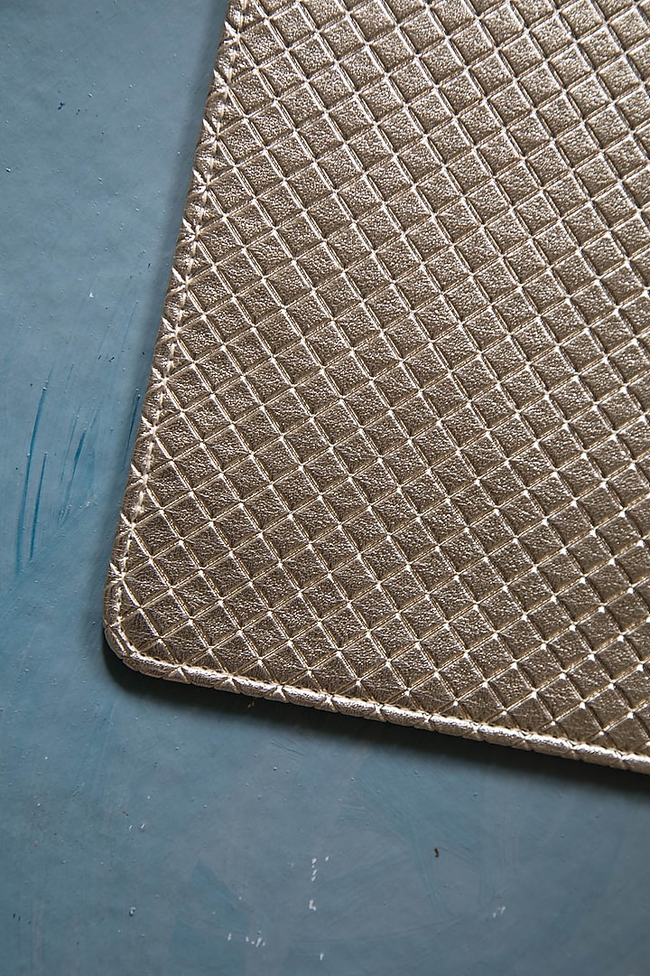 Golden Leather Luxury Placemats by Chrysante By Gunjan Gupta at Pernia's Pop Up Shop