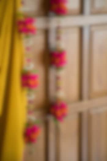 Pink & Orange Floral Door Hangings (Set of 2) by Chrysante By Gunjan Gupta at Pernia's Pop Up Shop