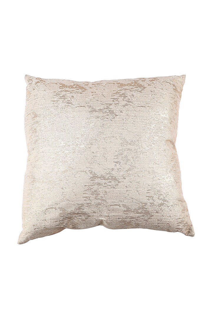 Cream Gold Shimmer Cushion by Chrysante By Gunjan Gupta at Pernia's Pop Up Shop