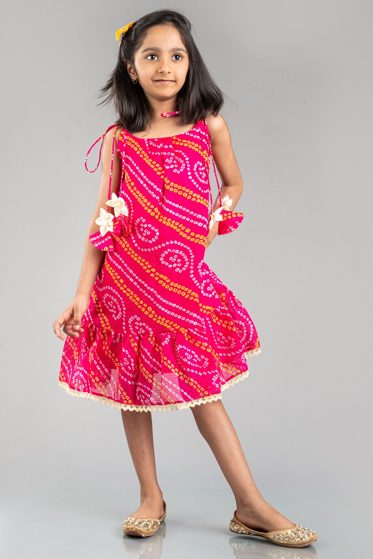 Bandhani dress for baby girl outlet