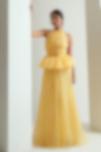Multi-Colored Organza Floral Printed Halter Engagement Gown by MMVM at Pernia's Pop Up Shop