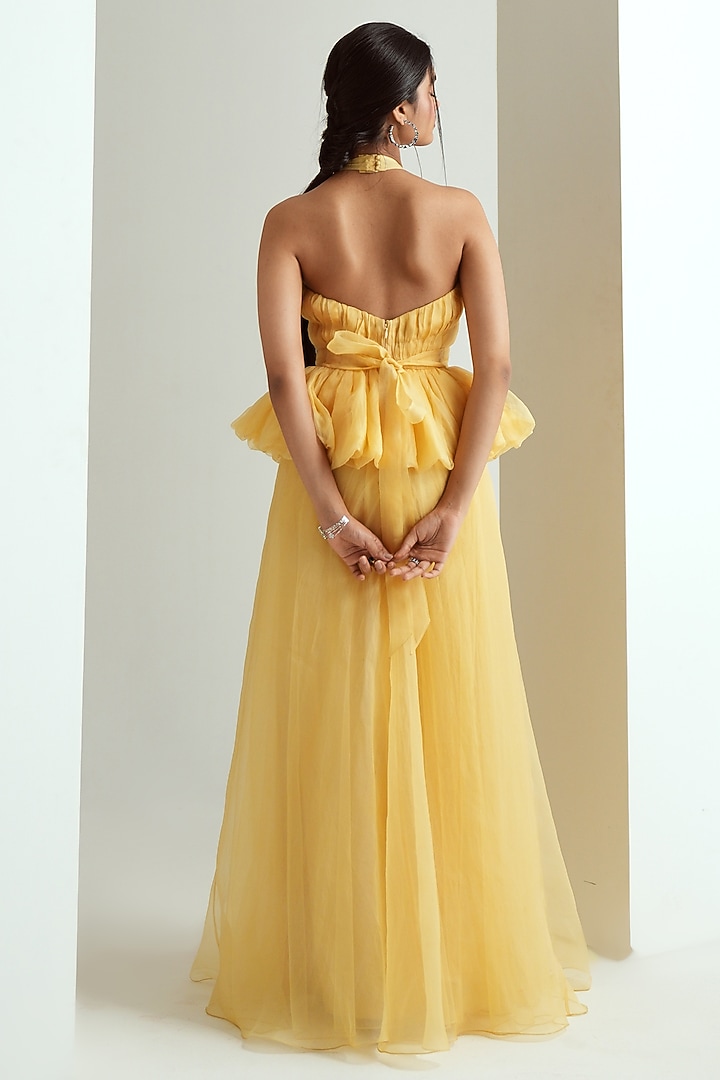 Multi-Colored Organza Floral Printed Halter Engagement Gown by MMVM at Pernia's Pop Up Shop