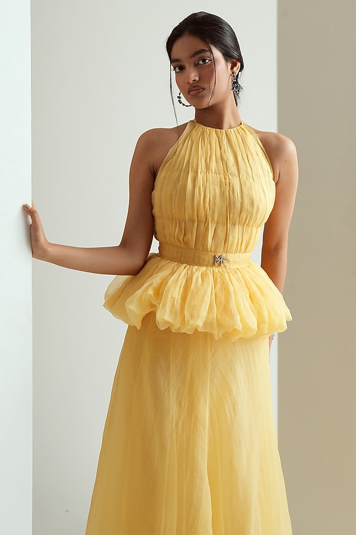 Multi-Colored Organza Floral Printed Halter Engagement Gown by MMVM at Pernia's Pop Up Shop