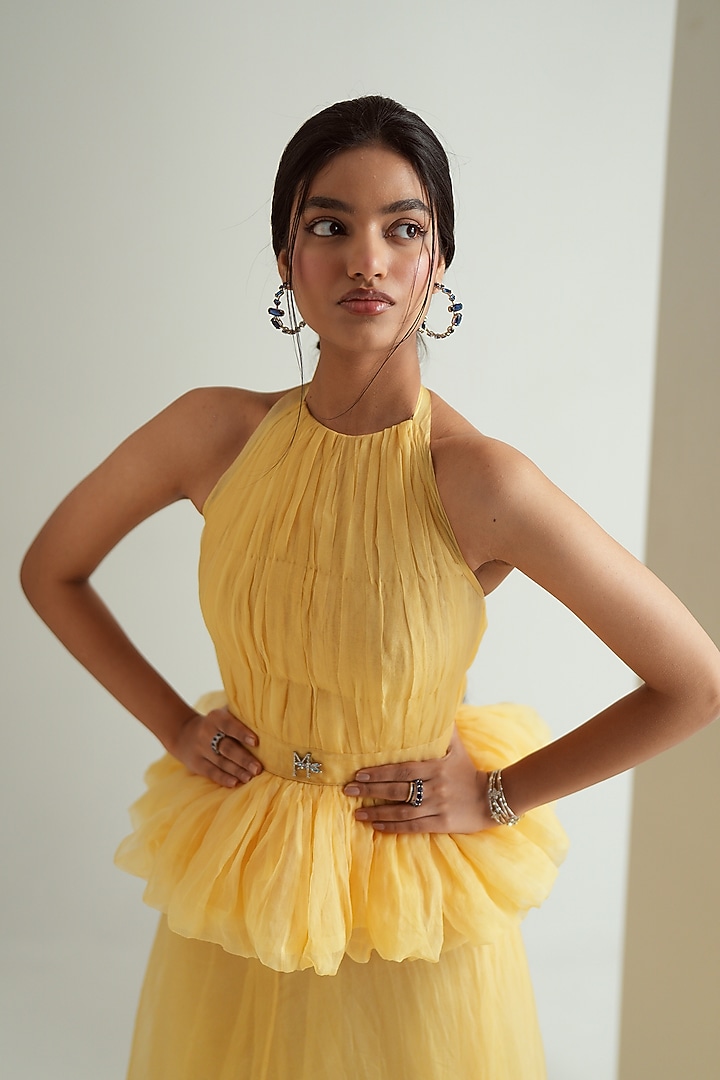 Multi-Colored Organza Floral Printed Halter Engagement Gown by MMVM at Pernia's Pop Up Shop