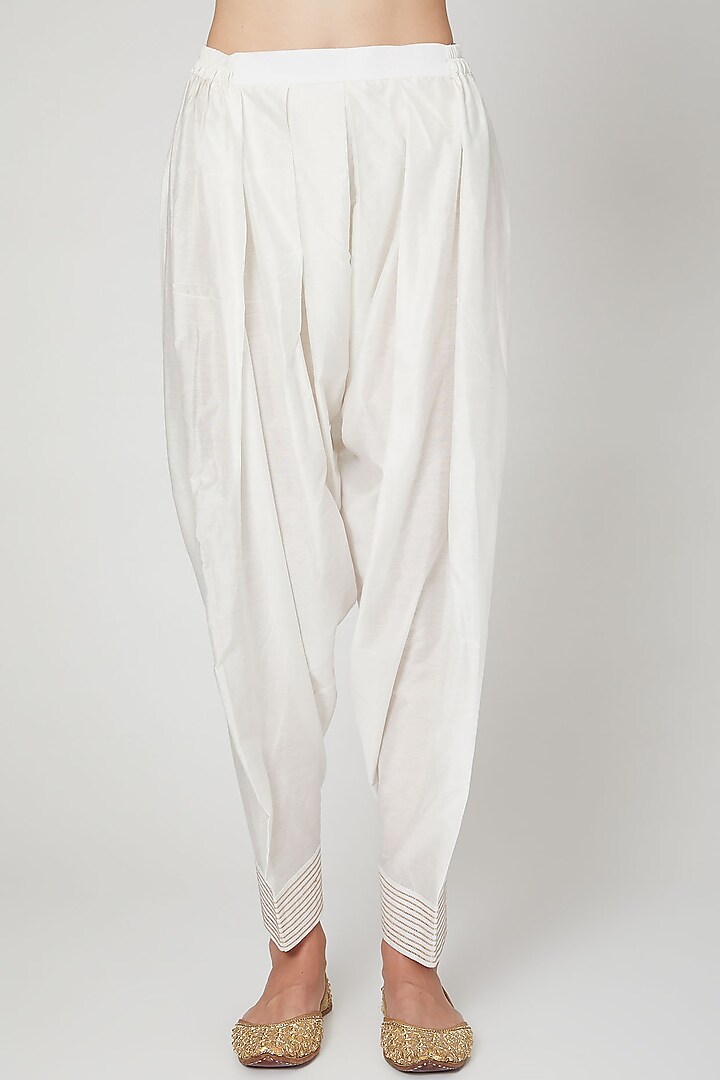 Ivory Embroidered Indowestern Kurta Set by Mohammad Mazhar at Pernia's Pop Up Shop