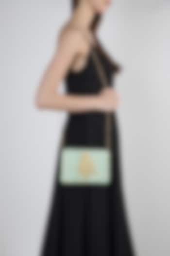 Light Blue Chikankari Embroidered Clutch by Moh-Maya by Disha Khatri at Pernia's Pop Up Shop