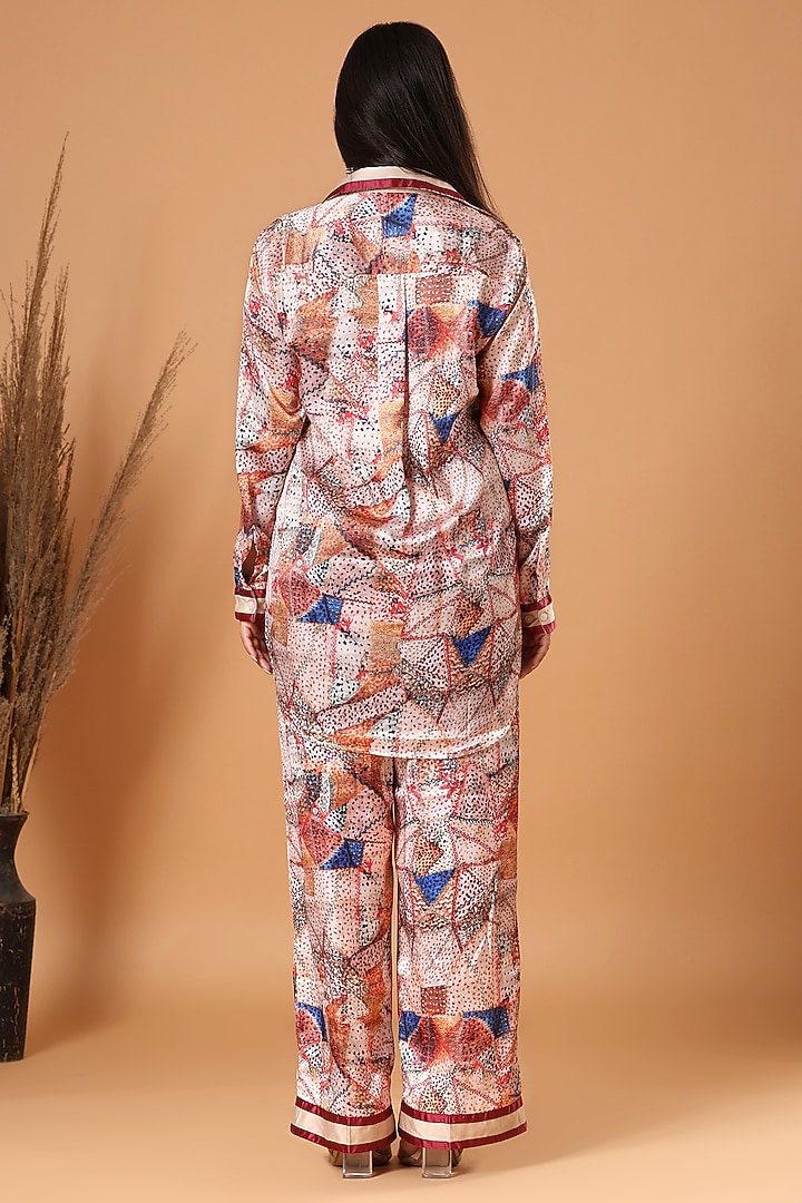 Multi-Colored Silk Abstract Mosaic Pattern Co-Ord Set by Monarch at Pernia's Pop Up Shop