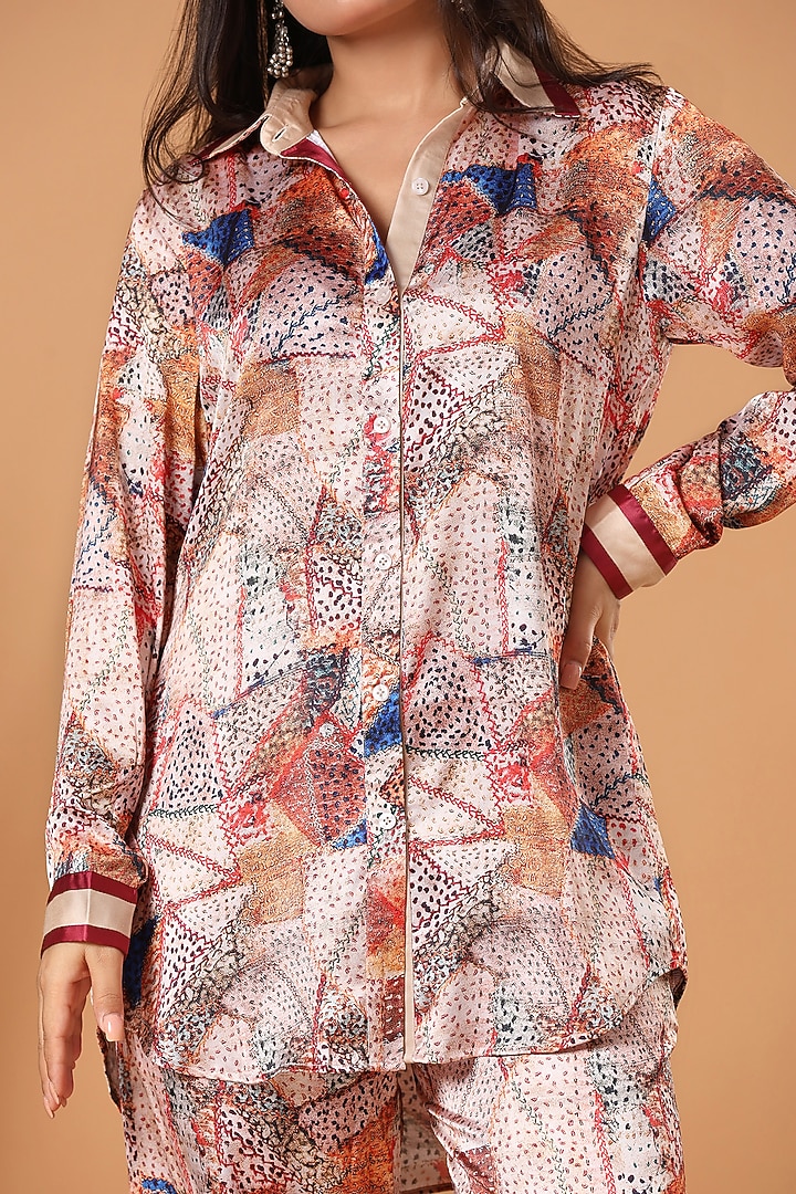 Multi-Colored Silk Abstract Mosaic Pattern Co-Ord Set by Monarch at Pernia's Pop Up Shop