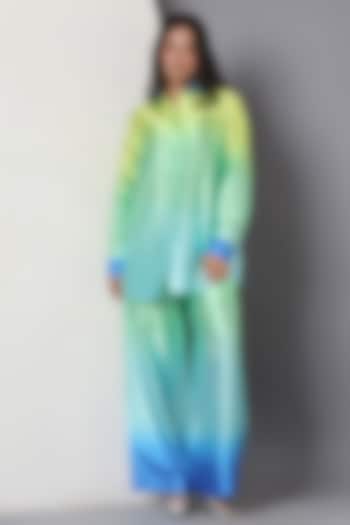 Blue Crepe Co-Ord Set by Monarch at Pernia's Pop Up Shop