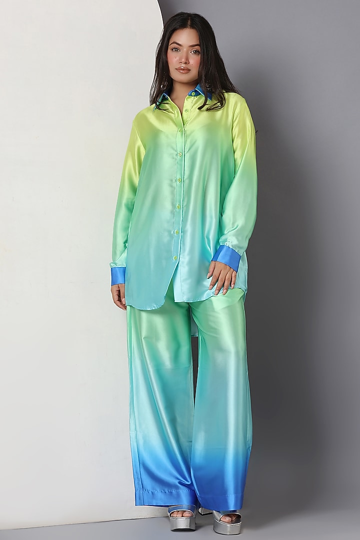 Blue Crepe Co-Ord Set by Monarch at Pernia's Pop Up Shop