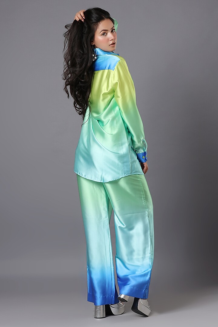 Blue Crepe Co-Ord Set by Monarch at Pernia's Pop Up Shop