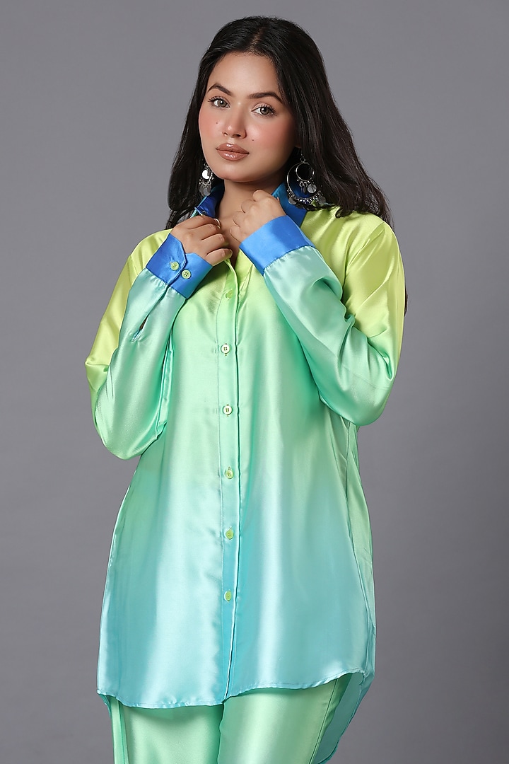 Blue Crepe Co-Ord Set by Monarch at Pernia's Pop Up Shop