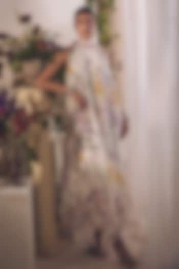 White Chiffon Printed Vacation Dress by Monarch at Pernia's Pop Up Shop