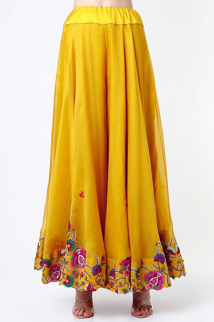 Mustard Organza Bridal Sharara Set by Minaxi Dadoo at Pernia's Pop Up Shop