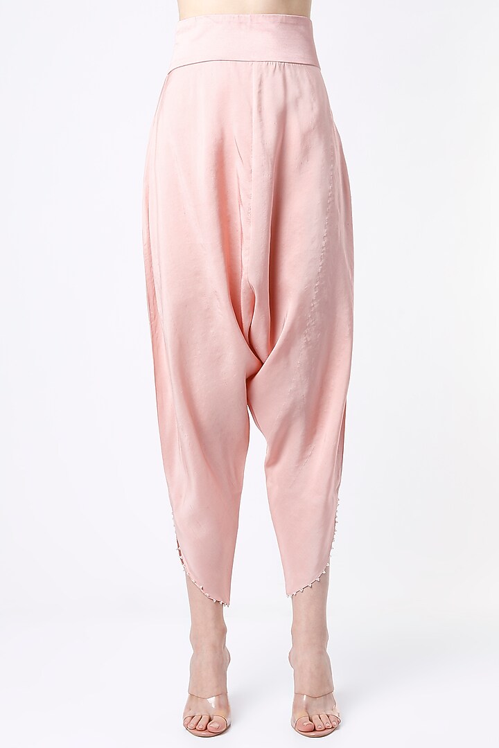 Blush Pink Dupion Cape Set by Minaxi Dadoo at Pernia's Pop Up Shop