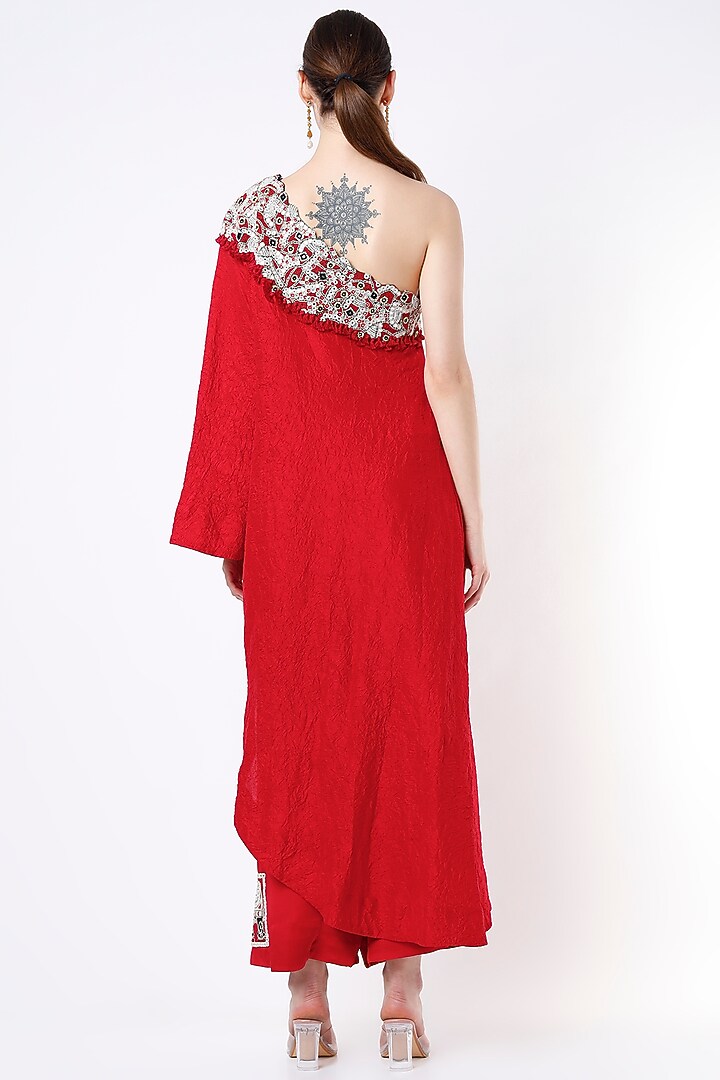 Red Silk Tunic Set by Minaxi Dadoo at Pernia's Pop Up Shop