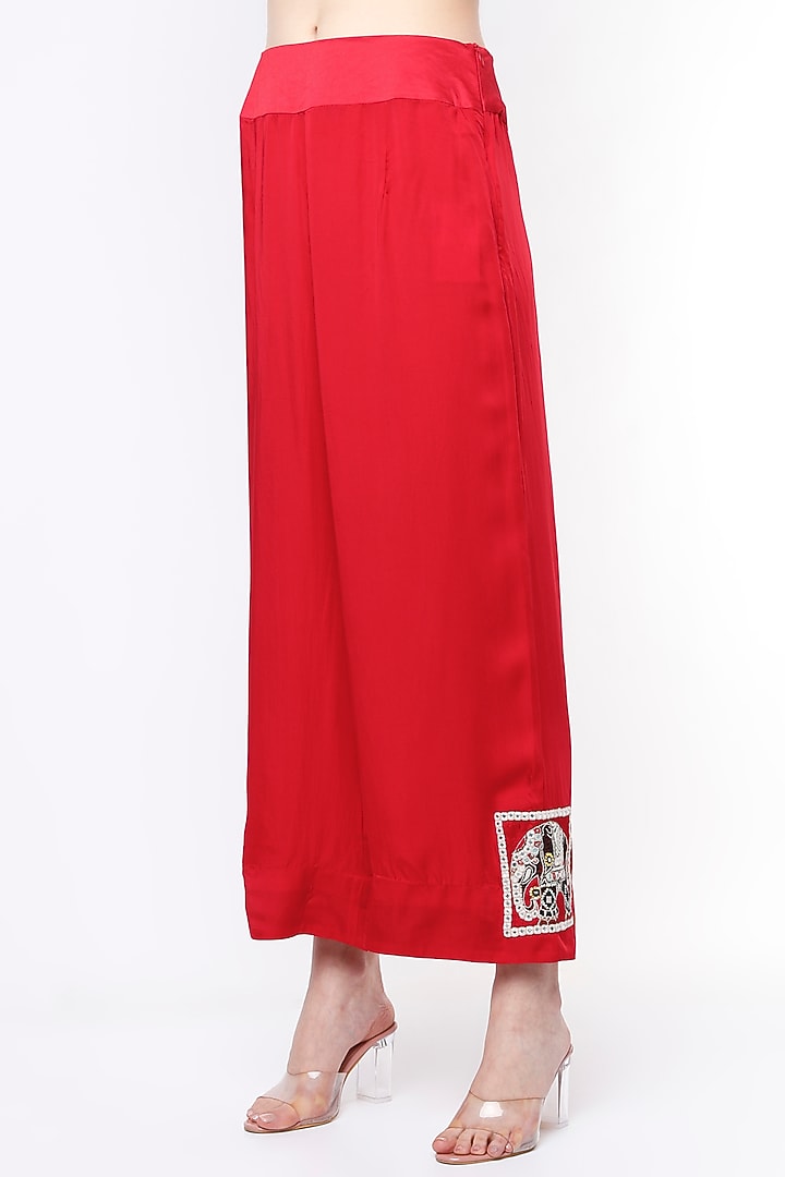 Red Silk Tunic Set by Minaxi Dadoo at Pernia's Pop Up Shop