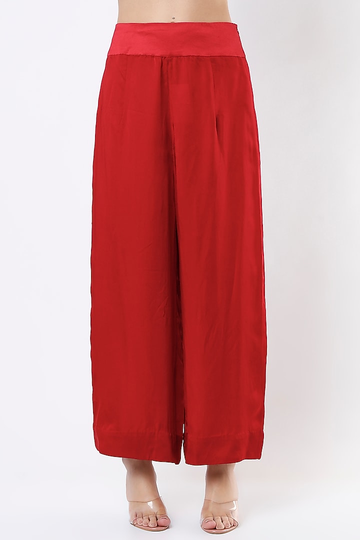 Red Satin Cowl Kaftan Set by Minaxi Dadoo at Pernia's Pop Up Shop