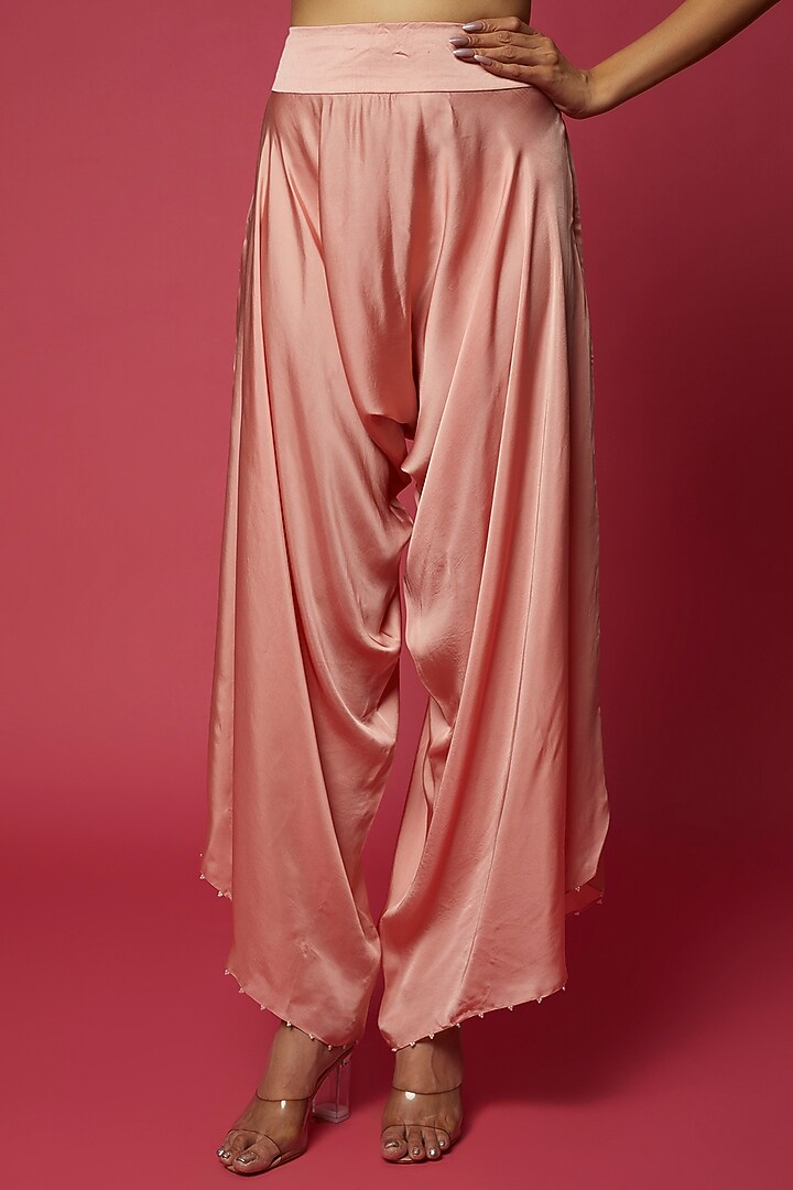 Pink Dupion Embroidered Cape Set by Minaxi Dadoo at Pernia's Pop Up Shop