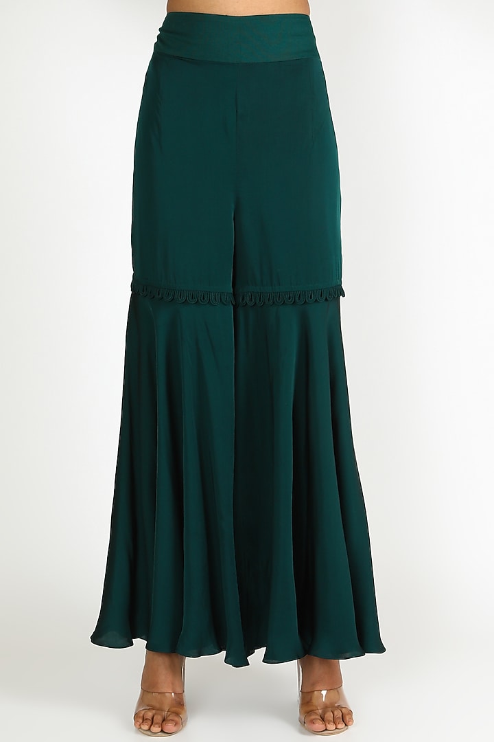 Teal Blue Silk Gharara Set by Minaxi Dadoo at Pernia's Pop Up Shop