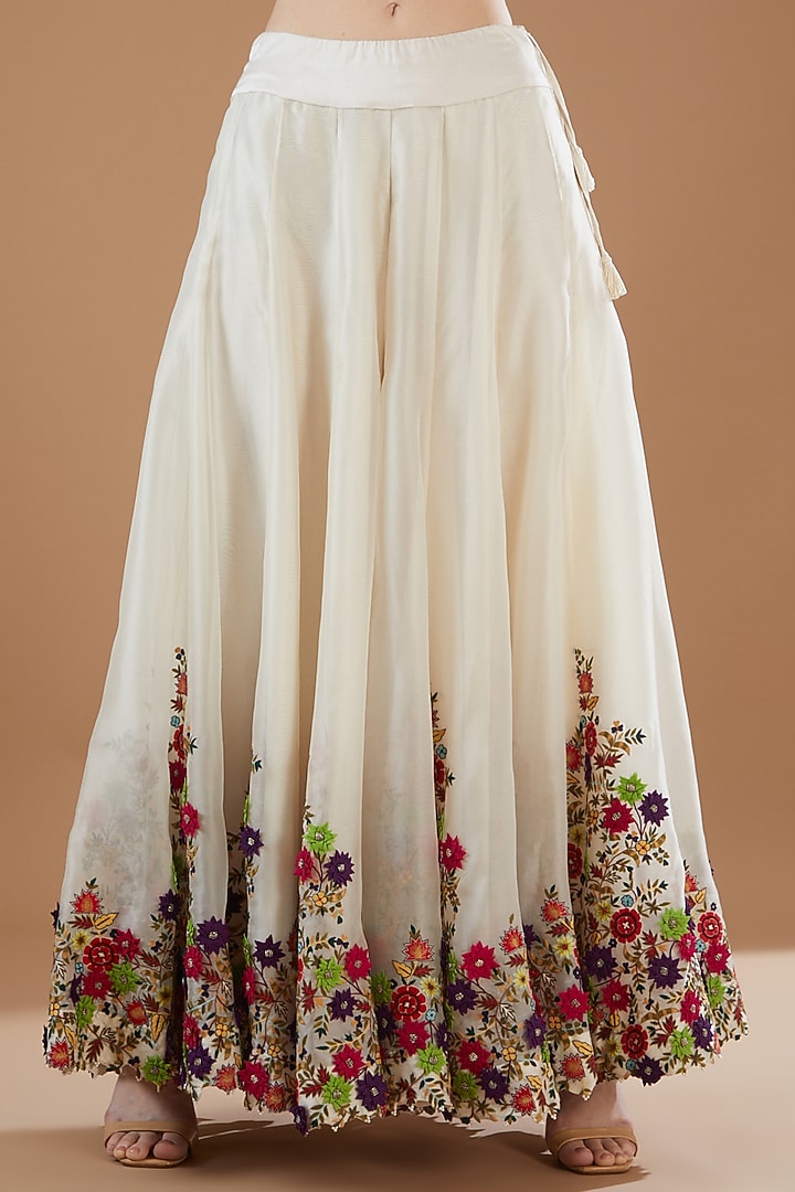 Ivory Organza Bridal Sharara Set by Minaxi Dadoo at Pernia's Pop Up Shop