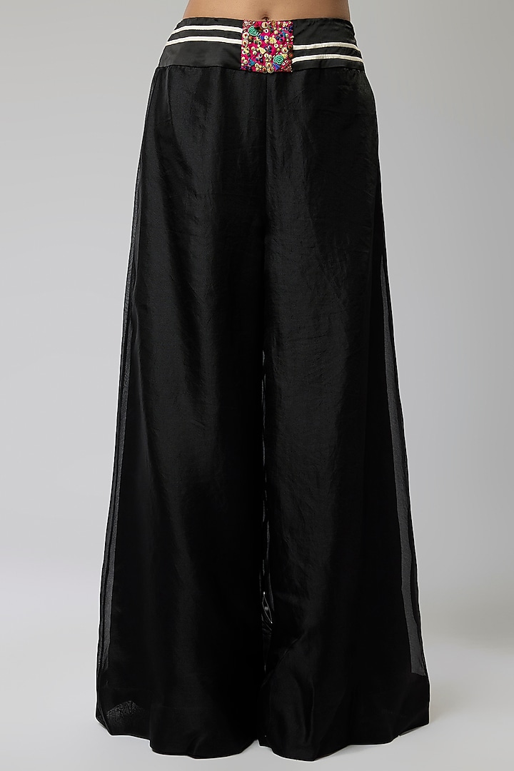 Black Silk Cape Set by Minaxi Dadoo at Pernia's Pop Up Shop