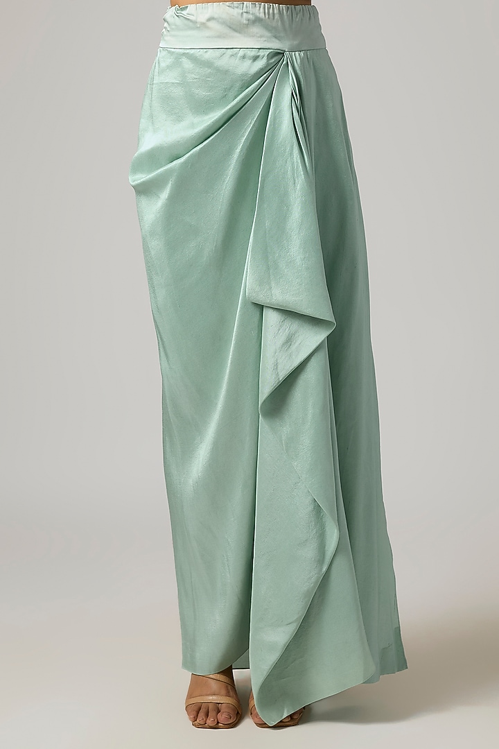 Powder Blue Silk Embroidered Cape Set by Minaxi Dadoo at Pernia's Pop Up Shop