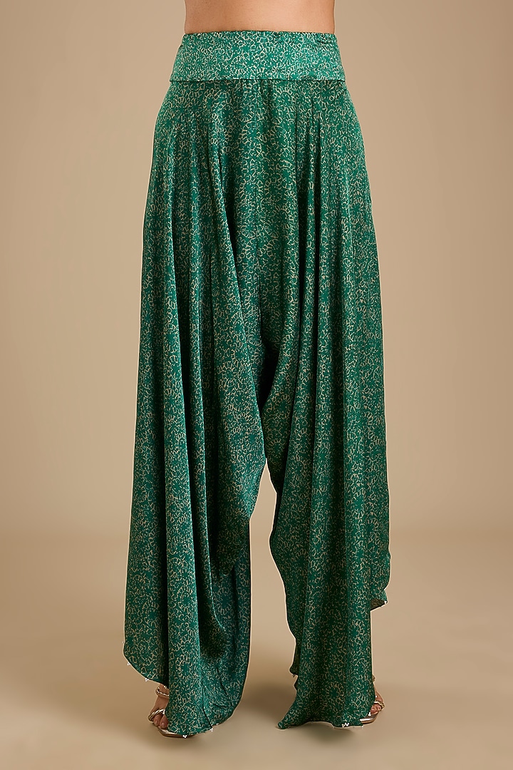Green & Ivory Chanderi Kurta Set by Minaxi Dadoo at Pernia's Pop Up Shop