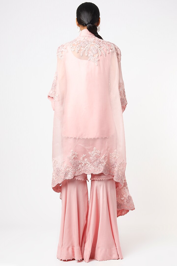 Pink Dupion Gharara Set by Minaxi Dadoo at Pernia's Pop Up Shop