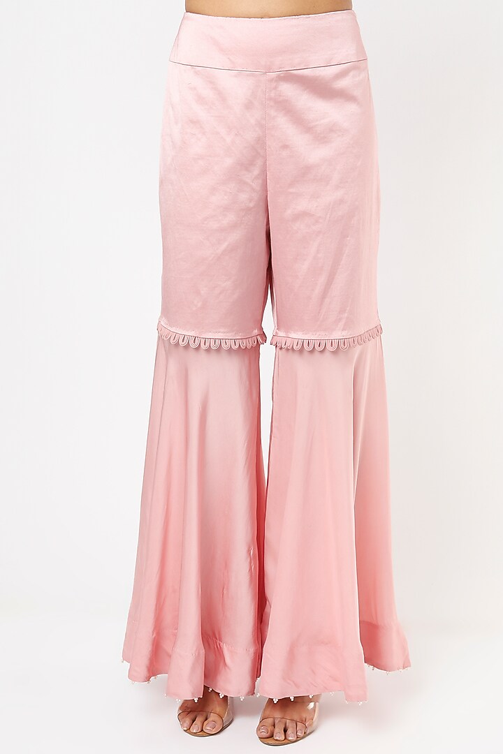 Pink Dupion Gharara Set by Minaxi Dadoo at Pernia's Pop Up Shop
